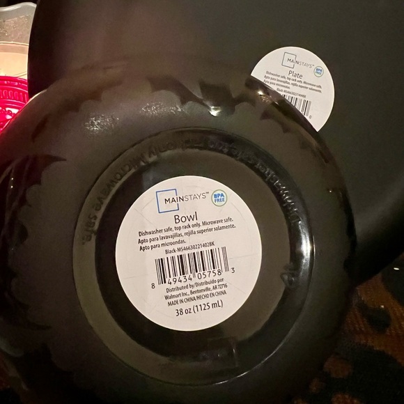 New Haunted Elegance Etched Black Bat Dinnerware 3-Piece Set - Picture 7 of 16